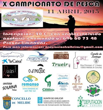 Imaxen do cartel do X Campionato de pesca da Terra de Melide no río Furelos